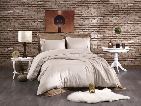 Турецкое постельное белье Tivolyo Home, коричневое