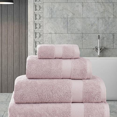 Махровое полотенце для ванной AREL Karna, розовое