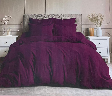 Однотонное постельное белье с простыней на резинке Violet 3